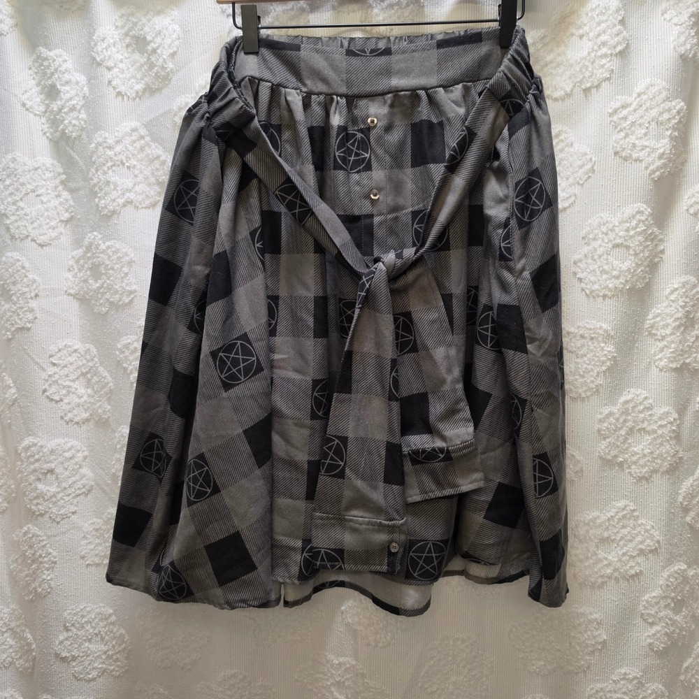 Hot Topic Supernatural Join The Hunt Pentagram Plaid Tie Waist Skirt Plus Size 3